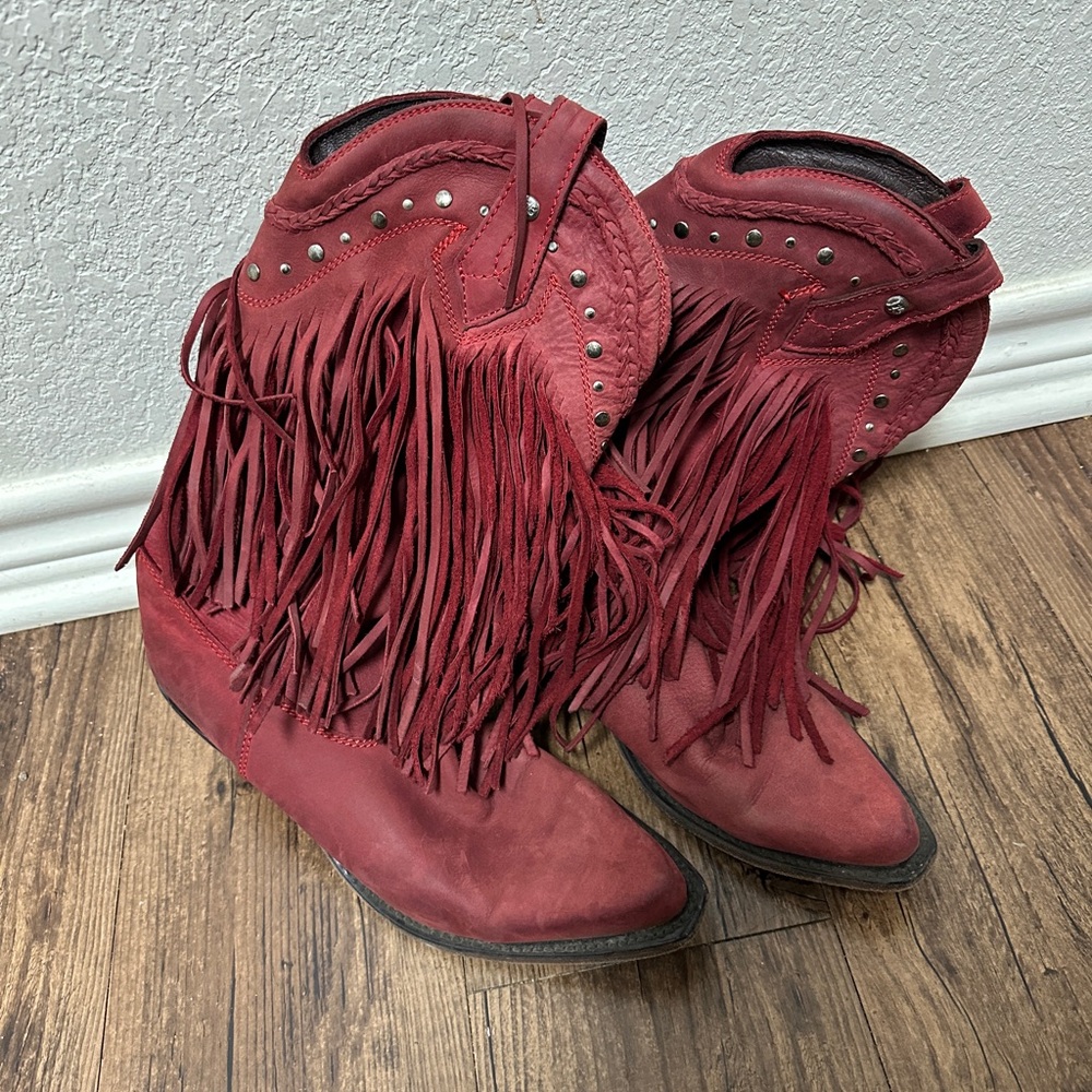 Red Corral Fringe Boots
